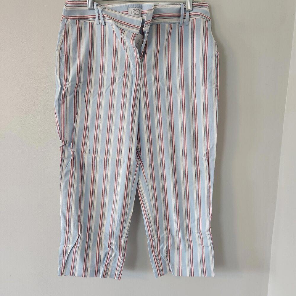 NWT Ann Taylor Loft Laura Style Steiped Stretch‎ Pants Size 12